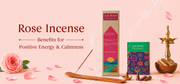 Rose incense sticks glowing