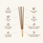 Aauram Nag Champa Natural Agarbatti Incense Sticks – Refill Pack (80 Sticks)