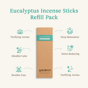 Aauram Eucalyptus Natural Mosquito Repellent Incense Sticks – Refill Pack (80 Sticks)