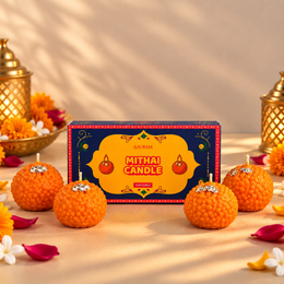Diwali Mithai Candle Set - Traditional Festive Decoration | 4 Candles