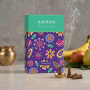Aauram Indian Rose Harmony Natural Incense Cones