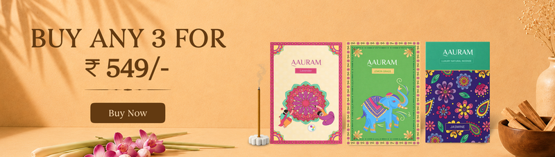 Aauram Fresh Lemongrass Natural Bambooless Incense Sticks