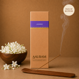 Aauram Jasmine (मोगरा) Natural Agarbatti Incense Sticks – Refill Pack (80 Sticks)