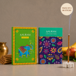 Aauram Fresh Lemongrass & Pandanus Delight Natural Bambooless Incense Sticks - Pack of 2