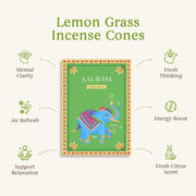 Aauram Fresh Lemongrass Natural Incense Cones