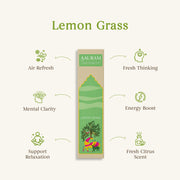 Aauram Fresh Lemongrass Natural Incense Sticks