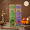 Lemongrass + Lavender Incense Sticks Pack of 2 | 80 Sticks with Free Wooden Holder | 100% Organic