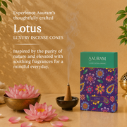 Aauram Sacred Lotus Natural Incense Cones
