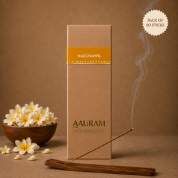 Aauram Nag Champa Natural Agarbatti Incense Sticks – Refill Pack (80 Sticks)