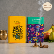 Aauram Royal Oudh & Indian Rose Harmony Natural Incense Cones - Pack of 2