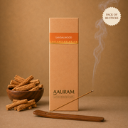 Aauram Sandalwood (चंदन) Natural Agarbatti Incense Sticks – Refill Pack (80 Sticks)