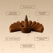 Aauram Sandalwood Bliss Natural Incense Cones