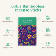 Aauram Sacred Lotus Natural Bambooless Incense Sticks