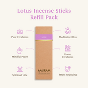 Aauram Sacred Lotus Natural Agarbatti Incense Sticks – Refill Pack (80 Sticks)