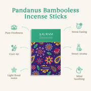 Aauram Pandanus Delight Natural Bambooless Incense Sticks